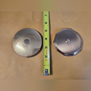 Vintage Stratton Compact Mirrors - Gold-Tone Round Pair